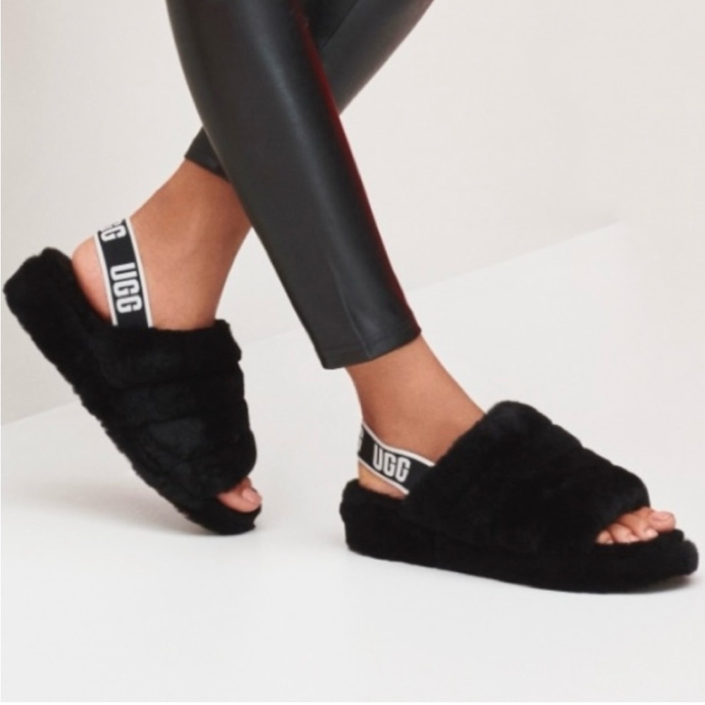 Ugg black size 7 slippers with Ugg straps